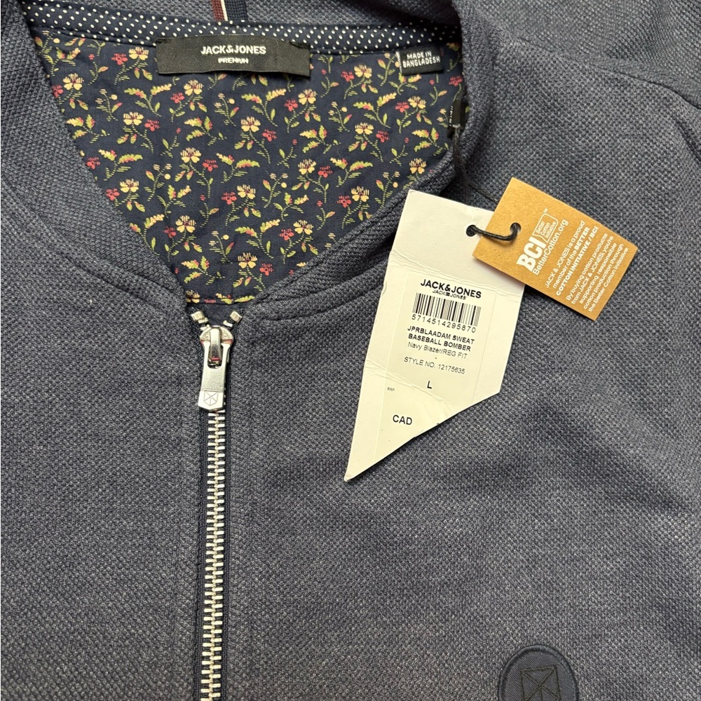 Jack & Jones Dark Blue Textured Jacket - Picture 6 of 7